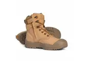 Mongrel Mens High Leg Lace Up Zip Side Safety Work Boots W Scuff Cap 561050 - Wheat