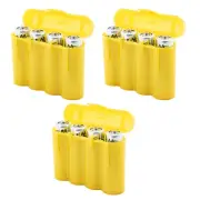3 Pack AA / AAA / CR123A Gold Battery Holder Storage Cases