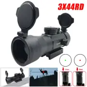 Adjustable Metal Sight 3X44RD Green Red Dot Scope Tactical 11-20 Railway