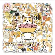 Corgi Dog Pattern Assorted Waterproof Stickers 50PC