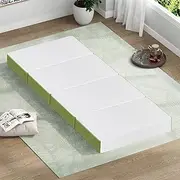 STARRY EUCALYPT White Folding Floable Mattress Mat Pad 180 x 70 x 10cm Portable Mattress Floor Bed in Bamboo White for Home Office Camping and Travel Use Four-fold Sofa Lounge