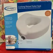 VIVERITY Locking Raised Toilet Seat Supports Up To 300lbs New In Box