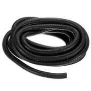 7/8 Inch x 33 Ft Split Wire Loom Tubing, Guard Convoluted Flex, Black