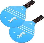 SUPVOX Boys and Girls' Badminton Set 2pcs Wooden Beach Ball Rackets Paddle Holes Racket for Boys and Girls Sports