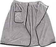 SWOOMEY Adjustable Bath Towel Wrap for Men Soft Coral Fleece Quick Drying Bath Skirt with Pocket for Spa Beach Gym and Home Use Comfortable and Absorbent Design