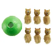 Outward Hound Dog Toy Snuffle N' Treat Ball Puzzle with 6 Plush Chipmunks