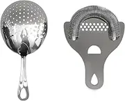 Lexenic Professional Cocktail Strainers Set ：304 Stainless Steel Julep Strainer&Spring Bar Strainer Kit for Home Bar and Professional Bartenders，Mixologists (Type A)
