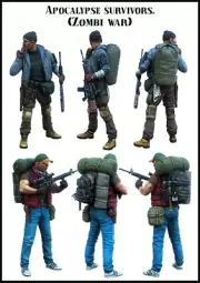 EVOLUTION MINIATURES 1:35 SET EM-35143 POST-APOCALYPTIC "SURVIVORS" -2 FIGURES
