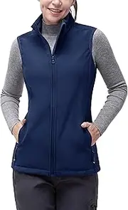 33,000ft Women's Running Vest Fleece Lined Zip Up Windproof Lightweight Softshell Vests Outerwear for Golf Hiking Sports