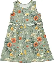 [Caihoyu] Girls' Sleeveless Dress Toddlers Swing Casual Sundresses Play Dresses, Multicolor12, 4 Years