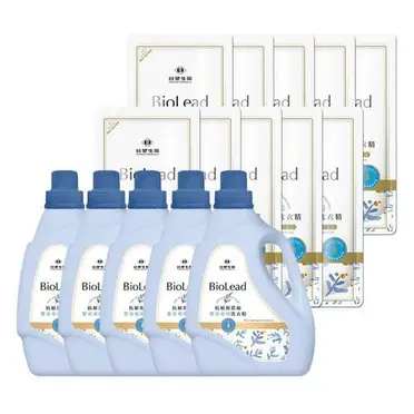 《台塑生醫》抗敏原濃縮洗衣精 嬰幼兒衣物專用 5瓶+10包