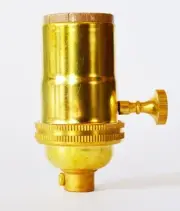 Unfinished Brass Lamp Socket - Light Socket - 3-Way Vintage Pendant - Copper -