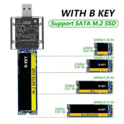M2 NGFF SSD Case M.2 to USB 3.0 Gen1 5Gbps High-Speed SSD Enclosure for SATA M.2 NGFF SSD 2230 2242 2260 2280 SSD Transparent Shell