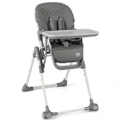 Babyjoy Folding Baby High Chair Adjustable Highchair w/5-Point Safety Belt Kids Feeding Table & Chair Grey
