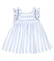 [Tartine et Chocolat] Tartine et Chocolat Baby striped cotton and linen dress M 6 blue