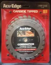 ACU-EDGE CARBIDE TIPPED -SAW BLADE 7-7 1/4" 24 Tooth Pack of 3. NEW USA Made.