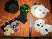 HALLOWEEN MASK LOT 7 KNIFE CAULDRON NEW JASON VOORHEES NEW MONSTER