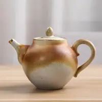 在飛比找ETMall東森購物網優惠-柴燒復古粗陶茶壺瓷壺陶瓷創意仿古小泡茶壺家用日式紅茶陶瓷茶具