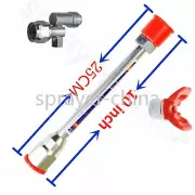 Airless Paint Spray Gun 10 in Extension Pole W/ Tip protection and Swivel Joint