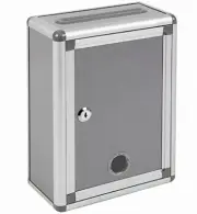 Aoakua Multi-Purpose Box with Key Donation Box Appication etc. Silver Gray W22cm