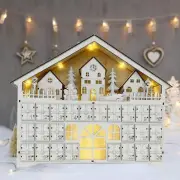 Wooden Advent Calendar 2024 with Drawers DIY LED Lights Christmas Decoration