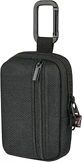 TXEsign Bluetooth Device Carrying Case for AirFly Pro & Earbuds, Black, Soft, Zipper Closure, Carabiner Handle, 4.73 x 2.76 x 0.99 inches