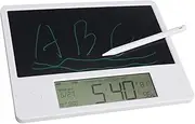 10 Inch LCD Writing Tablet with Notepad, Drawing Pad Doodle Board Erasable with Time Date Temperature Humidity Calendar Display for Office Business Home