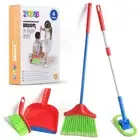 Kids Cleaning Set 4 Piece - Broom, Mop, Brush, Dust Pan - Fun Toy Gift