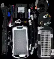 UC Center Frame Mount Oil Cooler Kit Chrome Heritage Softail 06