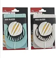 LYLAC Classic Kitchen Egg Slicer with Rice Husk Fibre & Stainless Steel, 13.5 x 8 x 3.5 cm, White/Mint