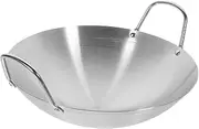 Alipis Stainless Steel Wok Stir Fry Pan Non Stick Frying Pans Non Stick Pan with Lid Stainlesa Steel Wok Kitchen Skillet Mini Asian Wok Stove Wok Padella Topper Đổ Frying Spatula Outdoor