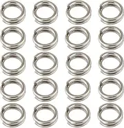 100pcs Stainless Steel Double Fishing Heavy Duty Split Rings Kit Bracelet High Strength Strong Fishing Tackle Lure Connector Flat Diameter 5-7mm 3 Sizes