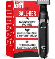 HAPPY NUTS The Ballber™ Electric Body Hair Trimmer for Men - Mens Body Groomer Kit for Privates - IPX7 Waterproof Shaver for Hard to Reach Areas
