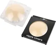 [COMNICO] Nipple Cover Silicone Adhesive Invisible Breast Pasties Sticky Reusable Bra Pad Breathable Round Nippleless Covers Stapless Backless Beach Essentials, Skin Color