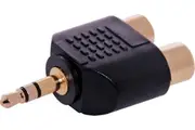 Dynalink 2 RCA Female To 3.5mm Stereo Plug Adapter PC or Laptop Audio-Headphone