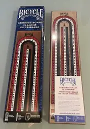Bicycle 3-Track Color Coded Wooden Cribbage Board Games - New in box