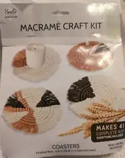 Macrame Craft Kit Drink Coasters Makes 4