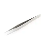 Stainless Steel Anti-slip Handle Flat Tip Tweezer Handy Tool 11.7cm Long