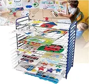 Art Drying Rack,School Classroom Oil Painting Board Easel,Work Drying and Display Storage Rack,for Creative Studios,Classrooms,16 Layers