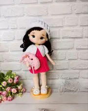 Poseable Crochet Girl Doll – Removable Clothes, Handmade Gift