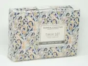Jessica Sanders Printed Microfiber 3-Pc Paisley Sheet Set - TWIN - Blue / Orange