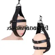PU Leather Suspension Handcuffs Wrist Harness Head Hood D Ring Restraint Game