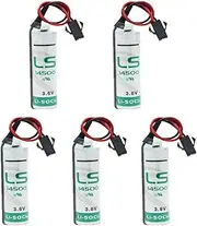 QULONG (5-Pack LS14500 3.6V 2600mah AA Li-SOCl2 Battery Non-Rechargeable Lithium Battery Replacement for TL-5104, TL-5104/S, TL4903, TL4903S with Black Plug