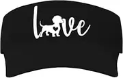 [Fenmshairy] Women's Love Dachshund Dog Sun Visor Hat Adjustable Empty Top Sport Baseball Cap for Running Golf Tennis