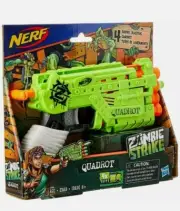 NERF Zombie Strike QUADROT Blaster 4 Barrel Blasting 4X Elite Darts BRAND NEW