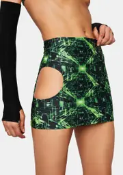[The Lyte Couture] Cyber Grid Cut Out Skirt