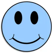 Light Blue Smiley Face - 100 Pack Circle Stickers 3 Inch - Smile Happy