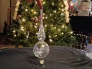 Vintage Princess House Fine Crystal Tree Topper 11" Christmas Snowflake.