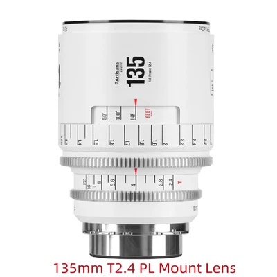 7Artisans 135mm T2.4 Large Aperture Full Frame Lens for PL Cine Camera White