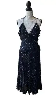NWT TOP SHOP chiffon/lace Polka Dot Maxi Dress Size 2